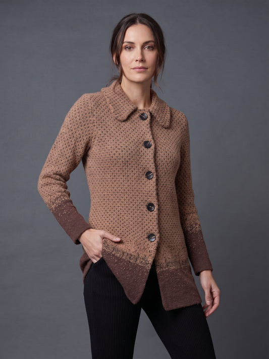 Chestnut Colourblock Cardigan