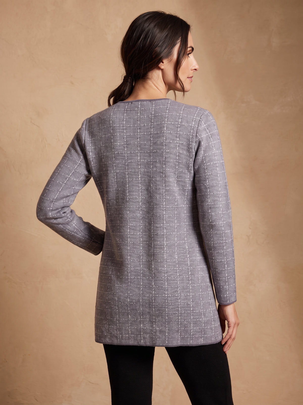Pewter Check Cardigan