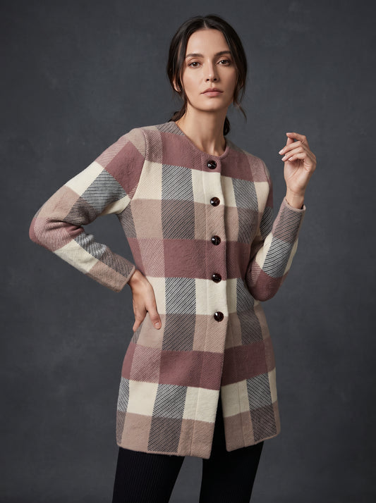 Rosewood Check Cardigan