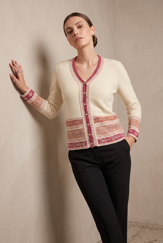 Cream Blossom Cardigan