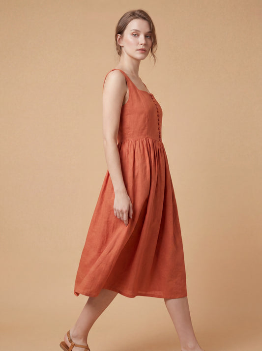 Terracotta Grace Midi Dress