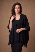 Black Tasseled Poncho Cape 2