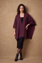 Lachi Women's Maroon Plain Knit Open Front Shrug