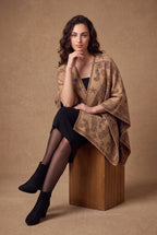 Lachi Women's Paisley Jacquard Open Front Poncho Cape