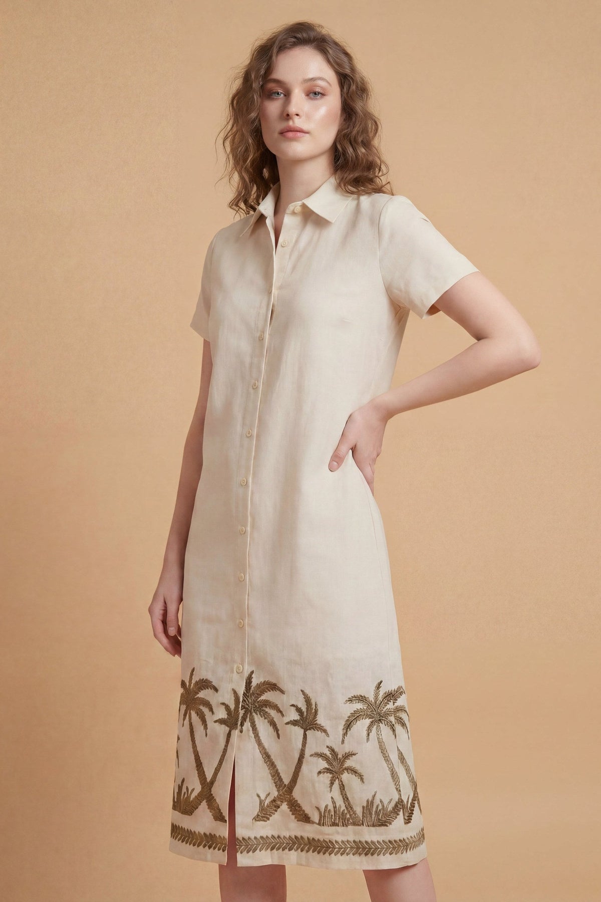 Lachi Women's Desert Palm Print Midi Dress