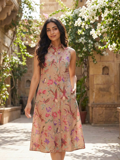Tropical Bloom Shirt Dress