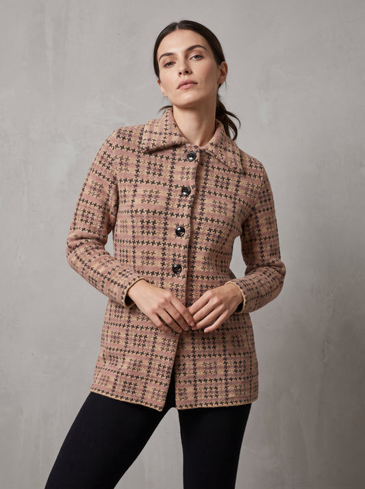 Blush Houndstooth Cardigan