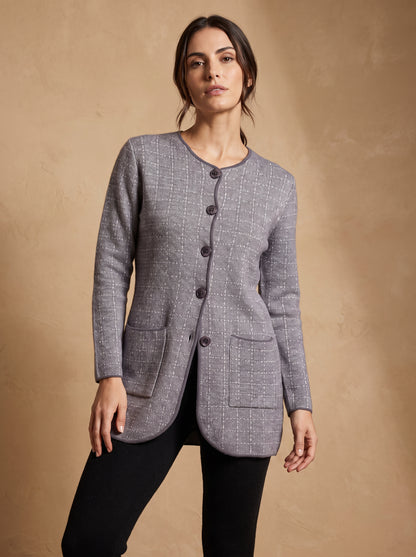 Pewter Check Cardigan