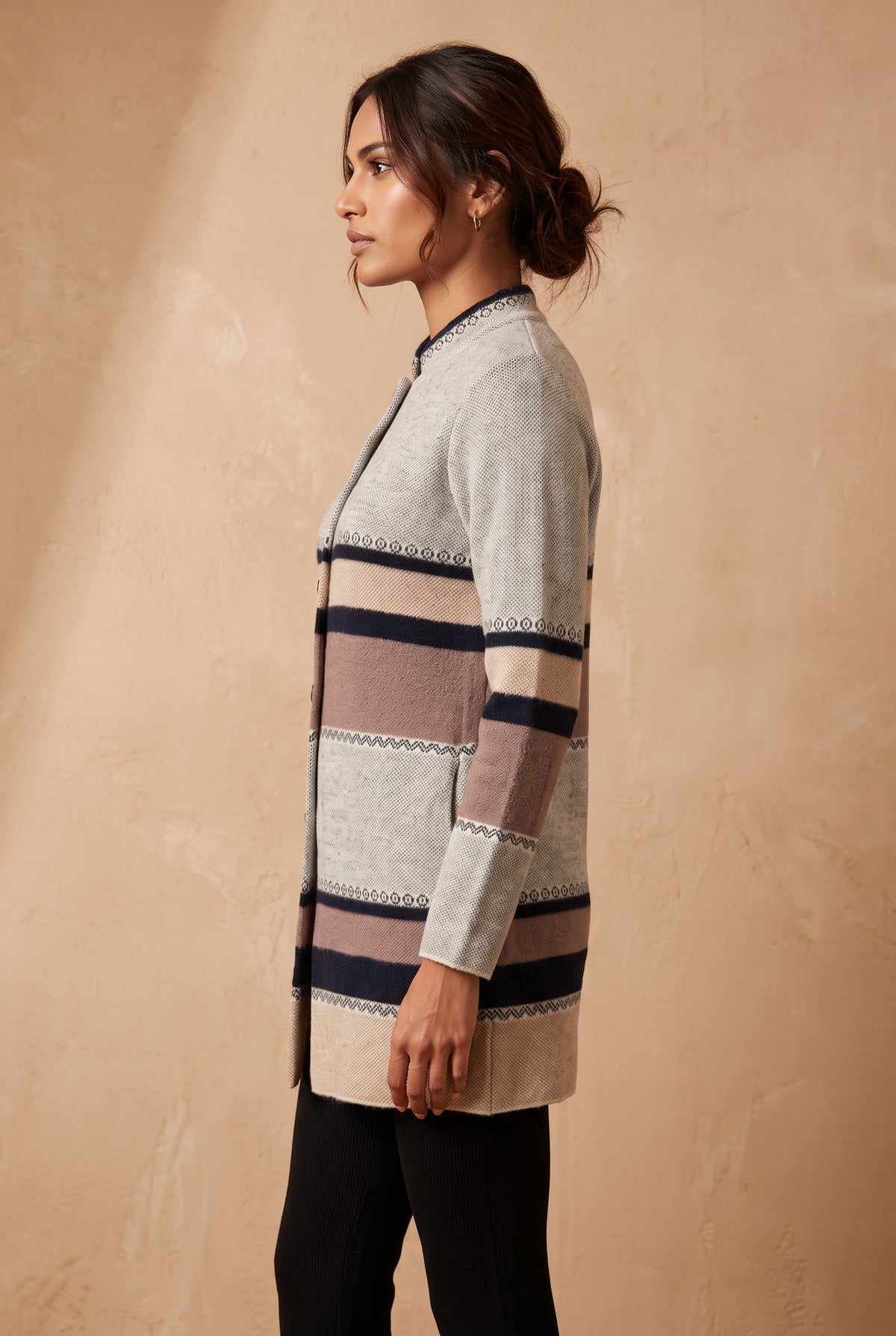 Lachi Women's Nordic Frost Pattern Acrylic Knit Cardigan