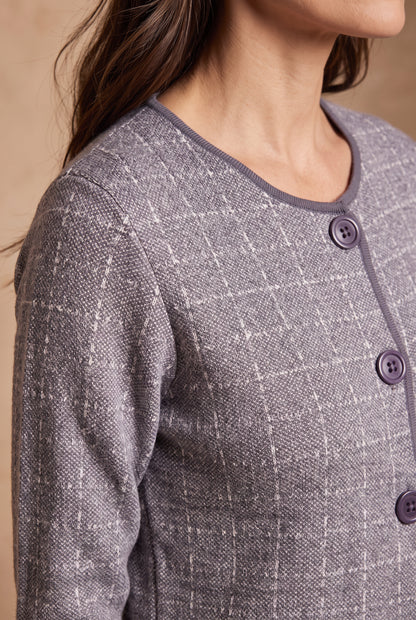 Pewter Check Cardigan