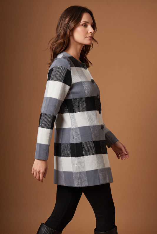 Slate Check Cardigan