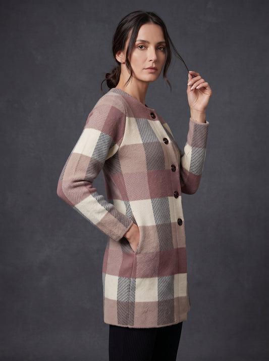 Rosewood Check Cardigan