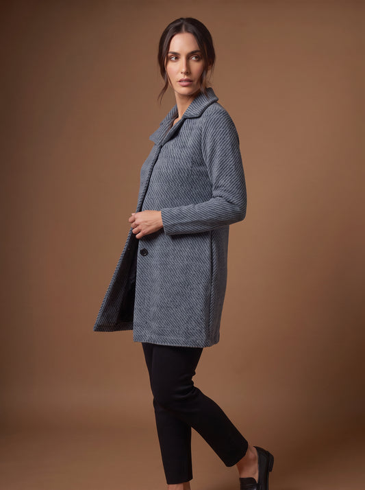 Slate Ribbed Coatigan