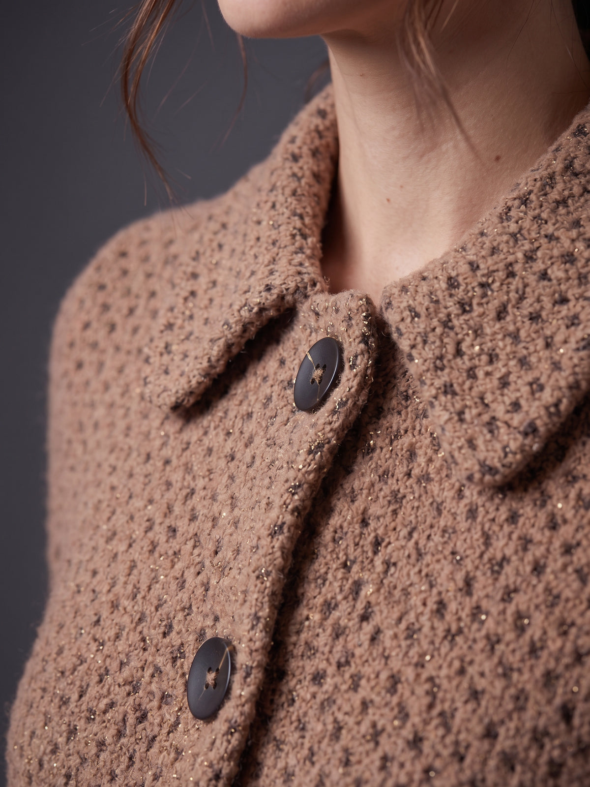 Lachi Women's Chestnut Colourblock Knitted Cardigan