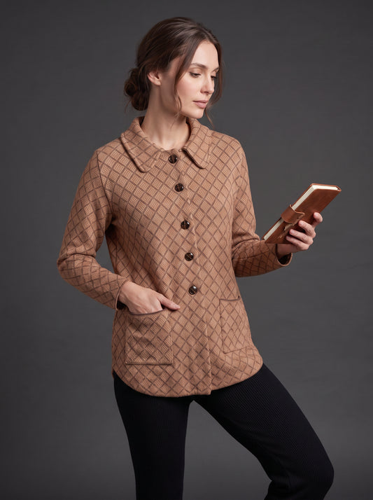 Camel Diamond Cardigan