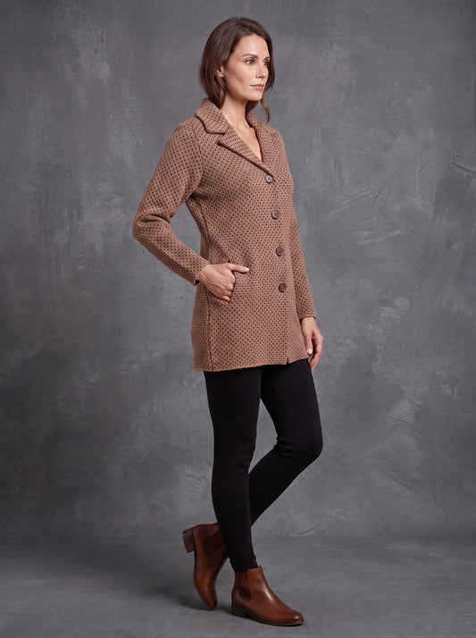 Camel Birdseye Cardigan