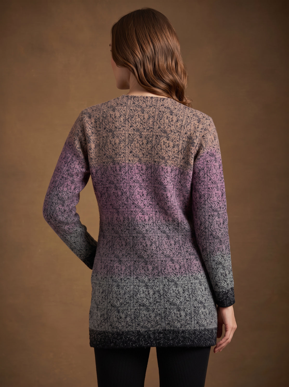 Lachi Women's Heather Grey Knitted Cardigan