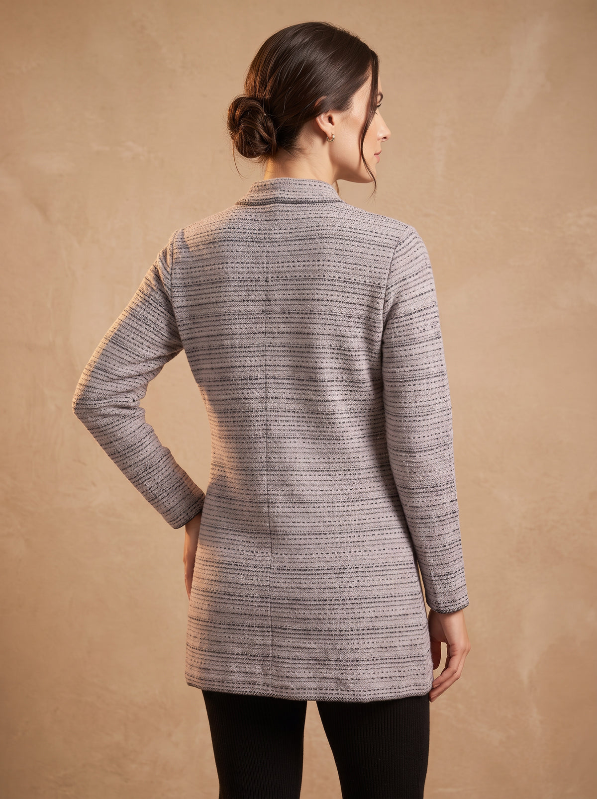Lachi Women's Silver Marl Acrylic Knit Cardigan
