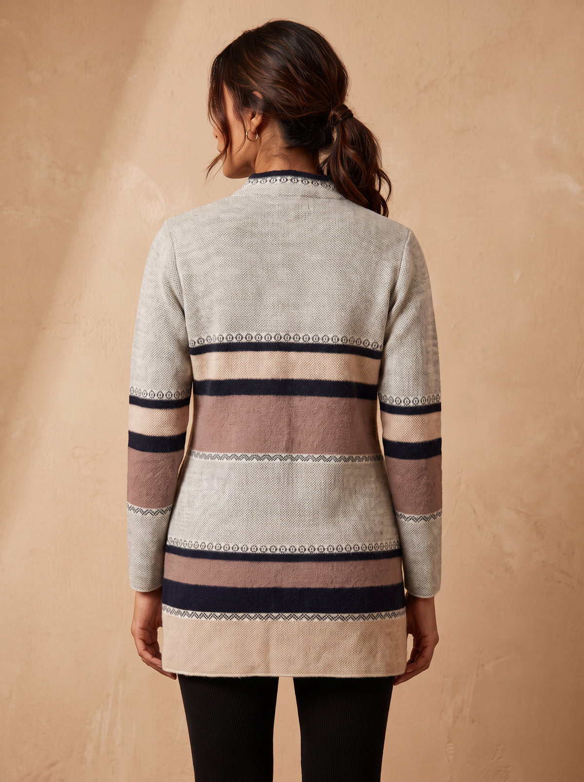 Lachi Women's Nordic Frost Pattern Acrylic Knit Cardigan