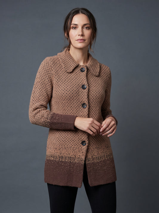Chestnut Colourblock Cardigan
