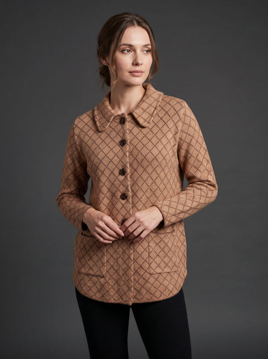 Camel Diamond Cardigan