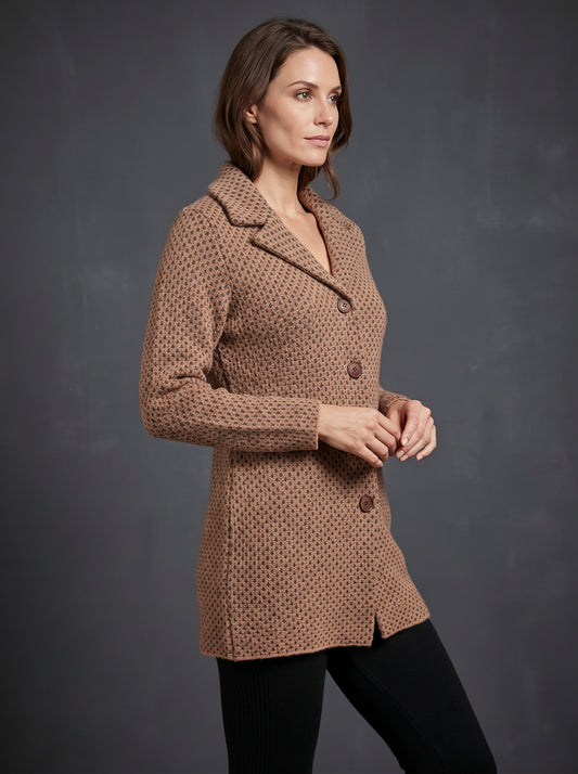 Camel Birdseye Cardigan