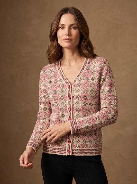 Pink Medallion Cardigan
