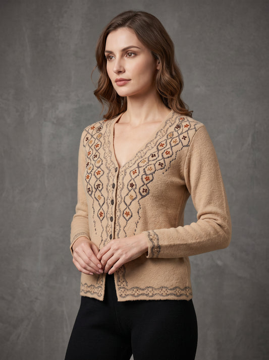 Beige Ikat Cardigan
