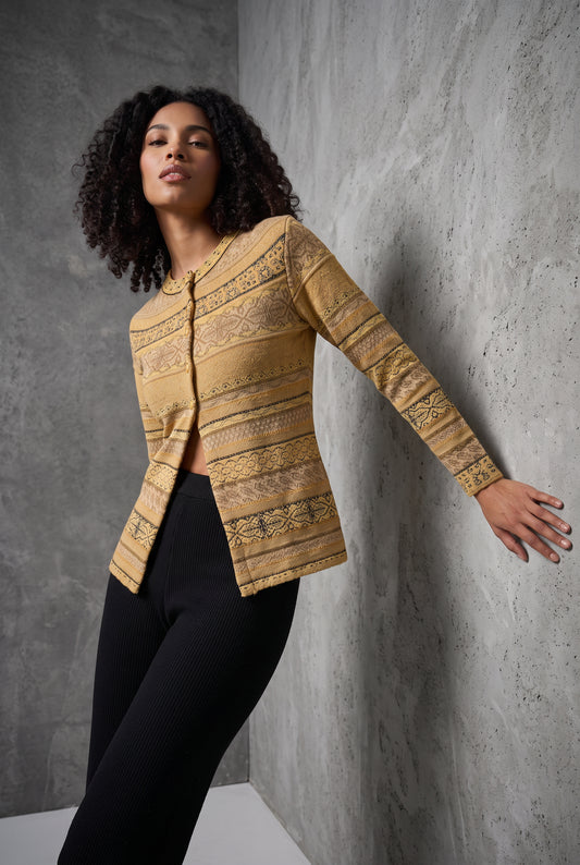 Amber Brocade Cardigan