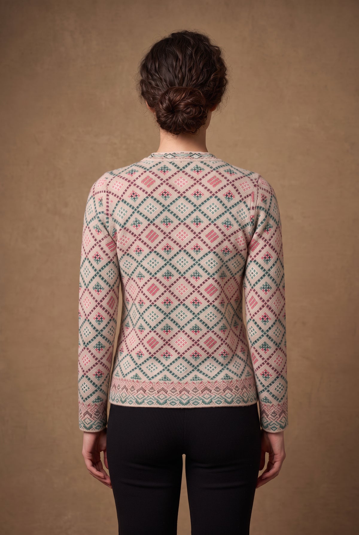 Lachi Women's Blush Diamond Lattice Knitted Cardigan