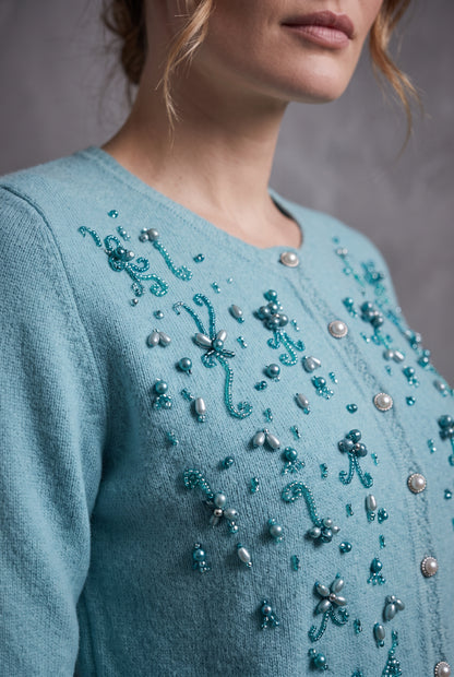 Aqua Pearl Cardigan