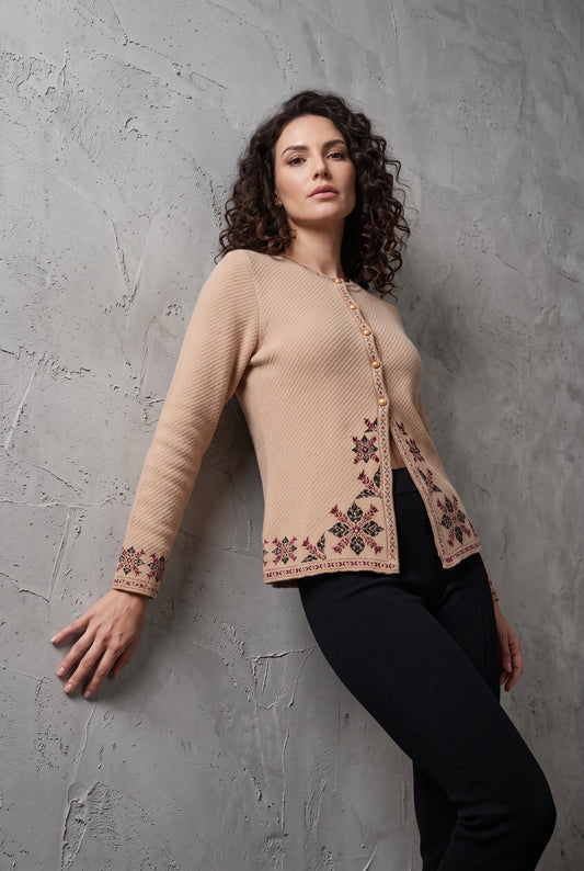 Peach Ikat Cardigan