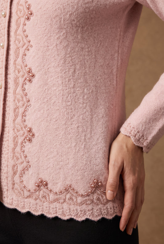 Blush Scallop Cardigan