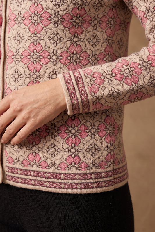 Pink Medallion Cardigan