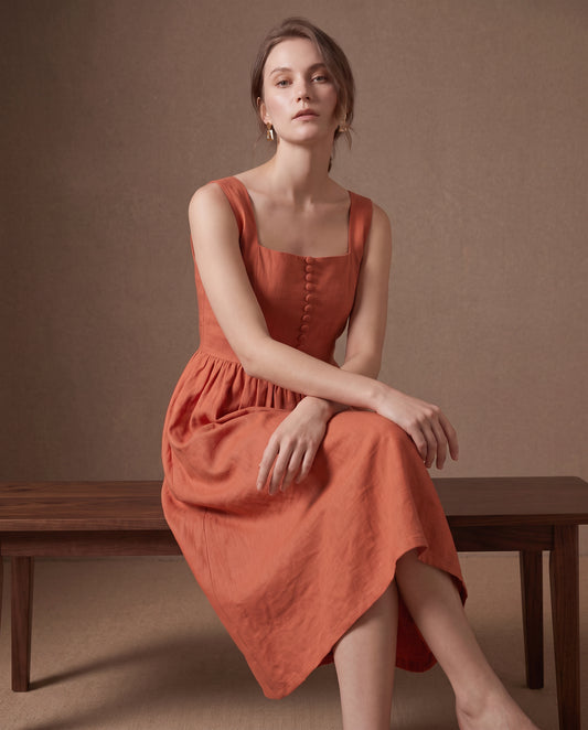 Terracotta Grace Midi Dress