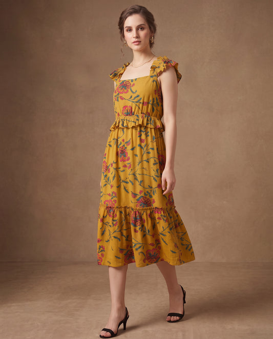 Amber Blossom Frill Dress