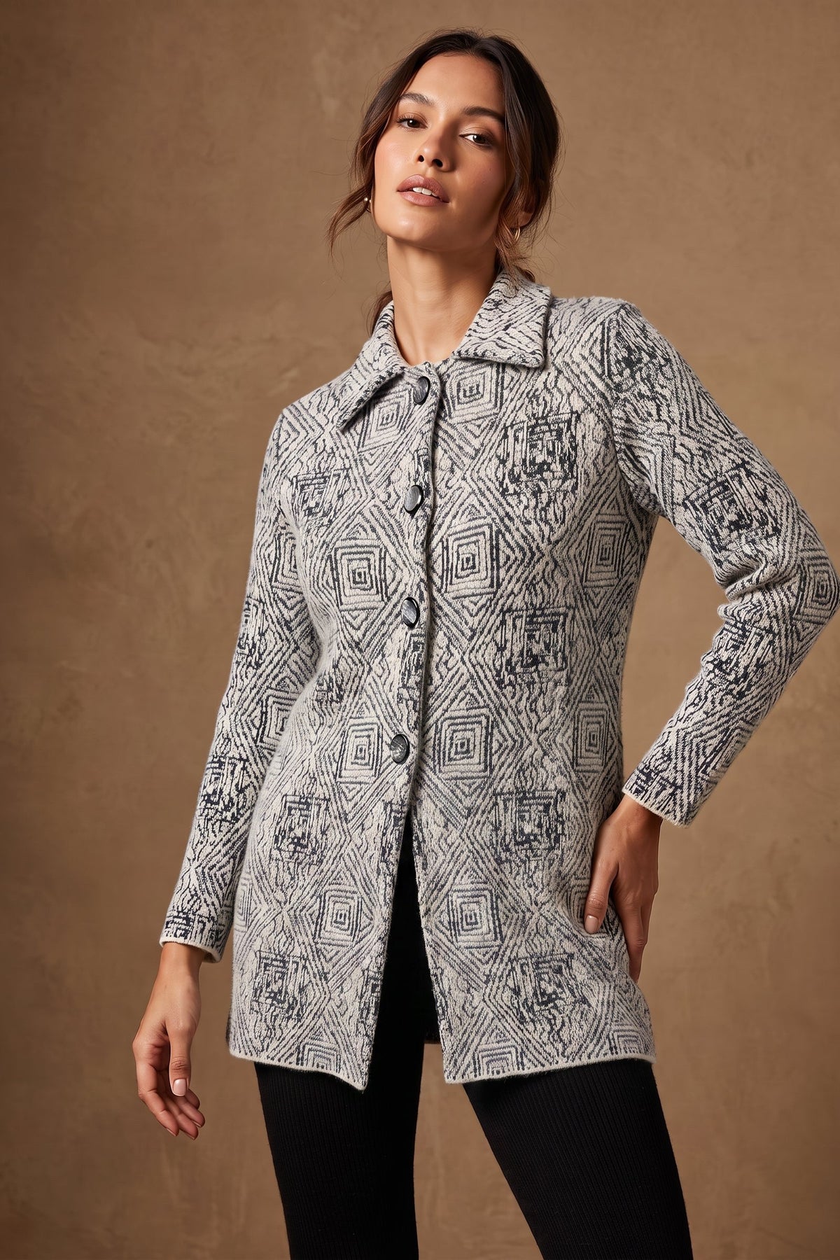 Lachi Women's Frost Aztec Print Knitted Cardigan