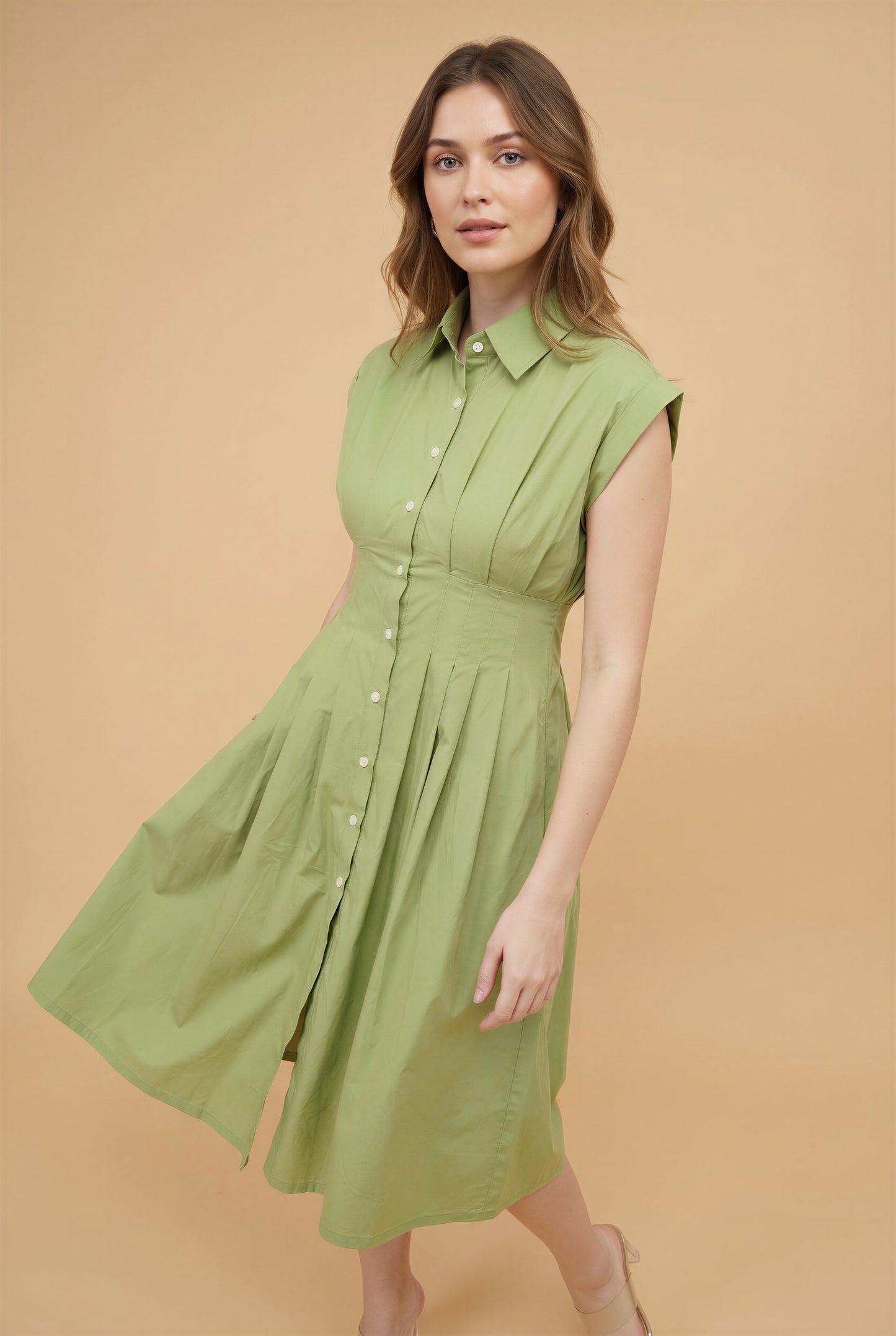 Sage Elegance Midi Dress