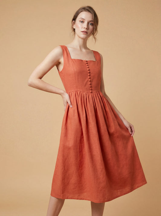 Terracotta Grace Midi Dress