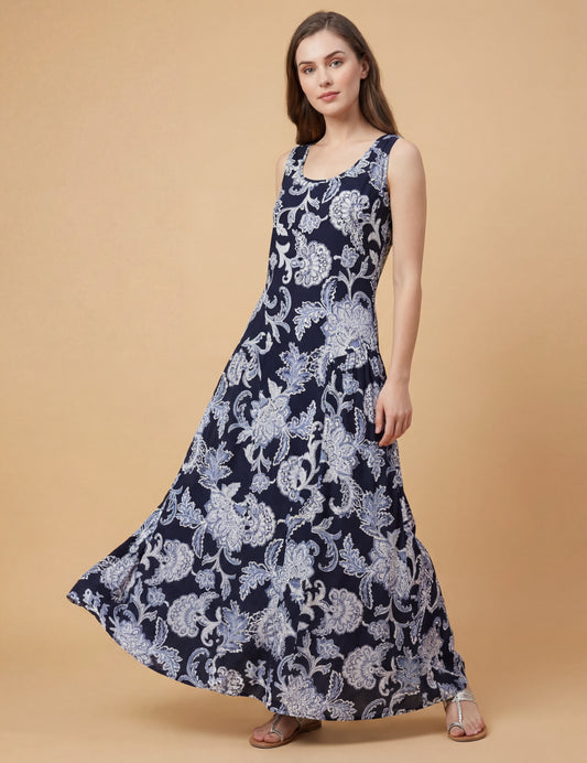 Moonlit Paisley Maxi Dress