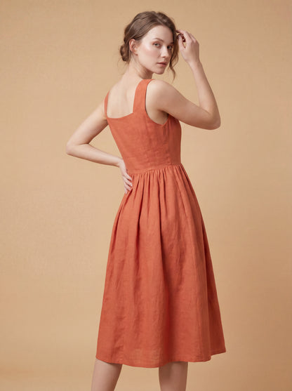 Terracotta Grace Midi Dress
