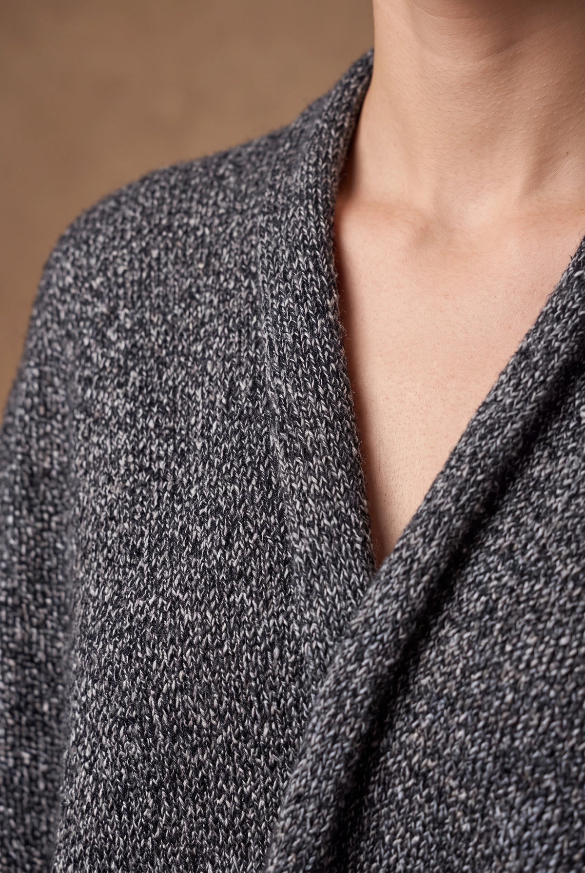Lachi Women's Grey Marl Knit Open Front Poncho Cape