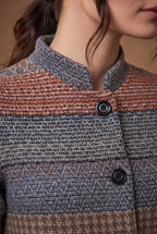 Rust Striped Knitted Cardigan 3