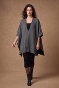 Lachi Women's Grey Marl Knit Open Front Poncho Cape