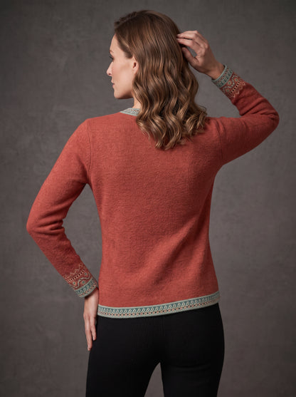 Rust Heritage Placket Cardigan