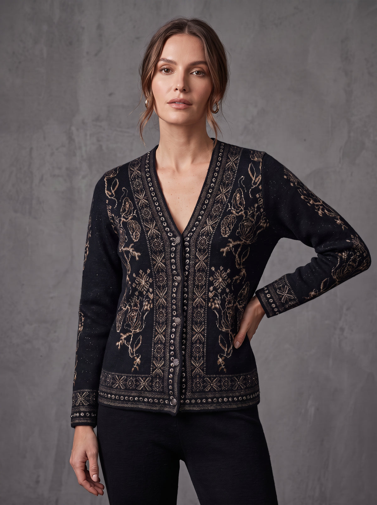 Black Gold Rose Cardigan