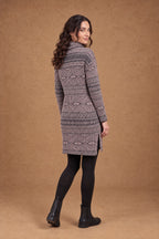 Lachi Women's Rose Taupe Geometric Jacquard Knitted Tunic