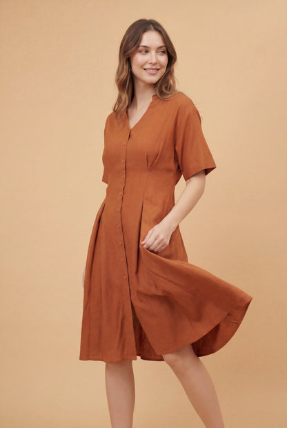 Rustic Glow Midi Dress