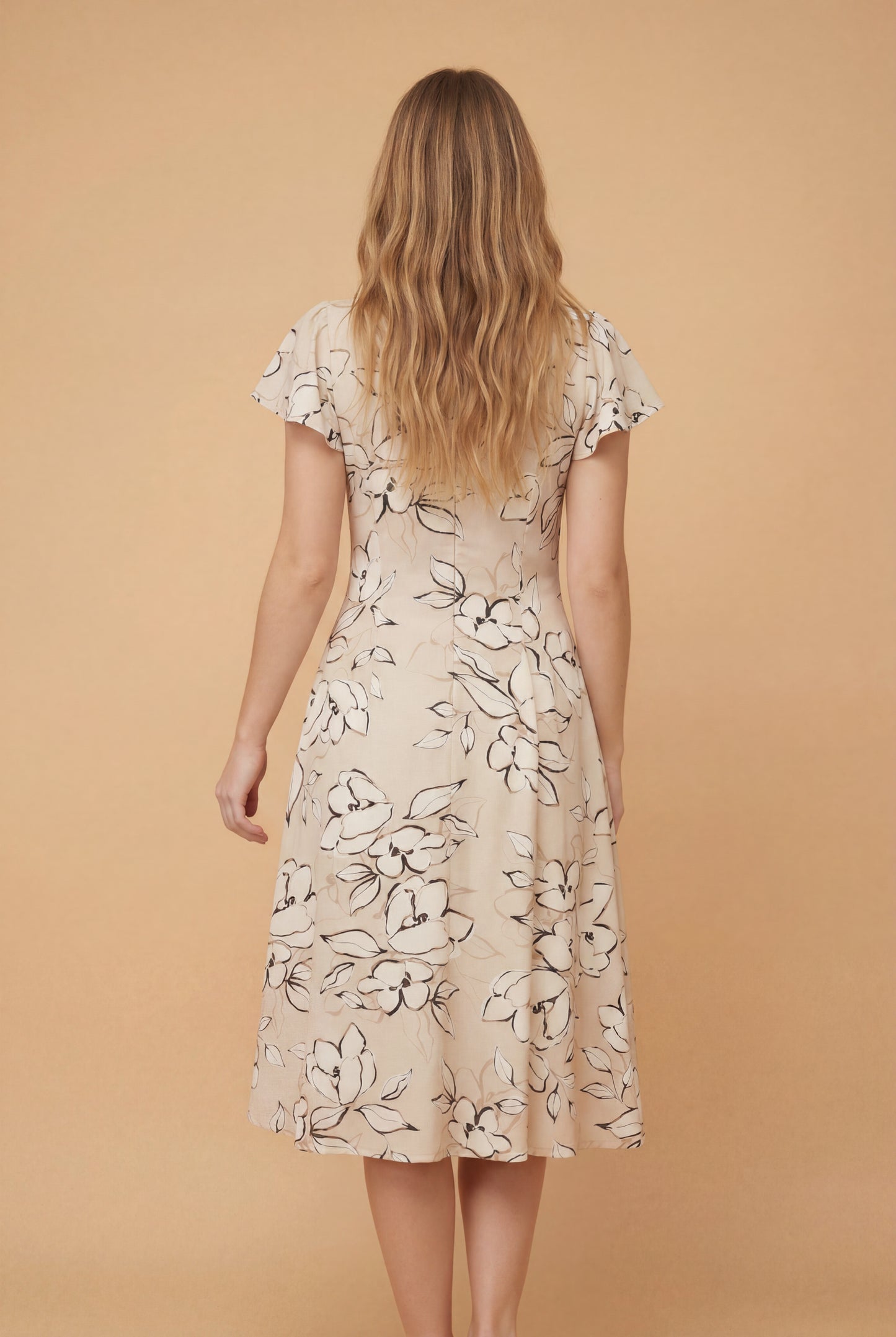 Beige Garden Twirl Dress