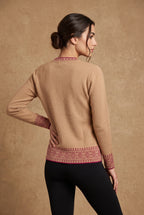 Lachi Women's Beaded Jacquard Panel Knitted Cardigan
